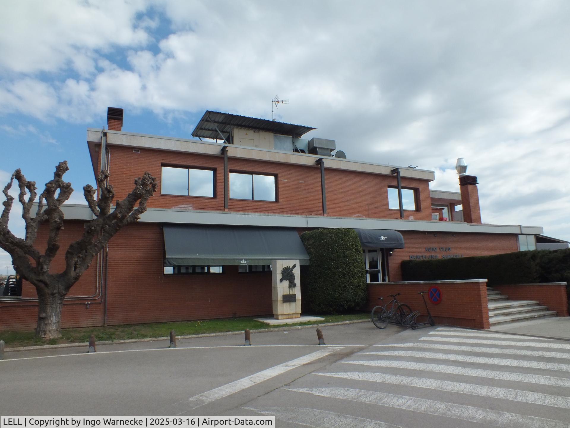 LELL Airport - building of the Aero Club Barcelona Sabadell and airport restaurant in the southern part of Sabadell airport