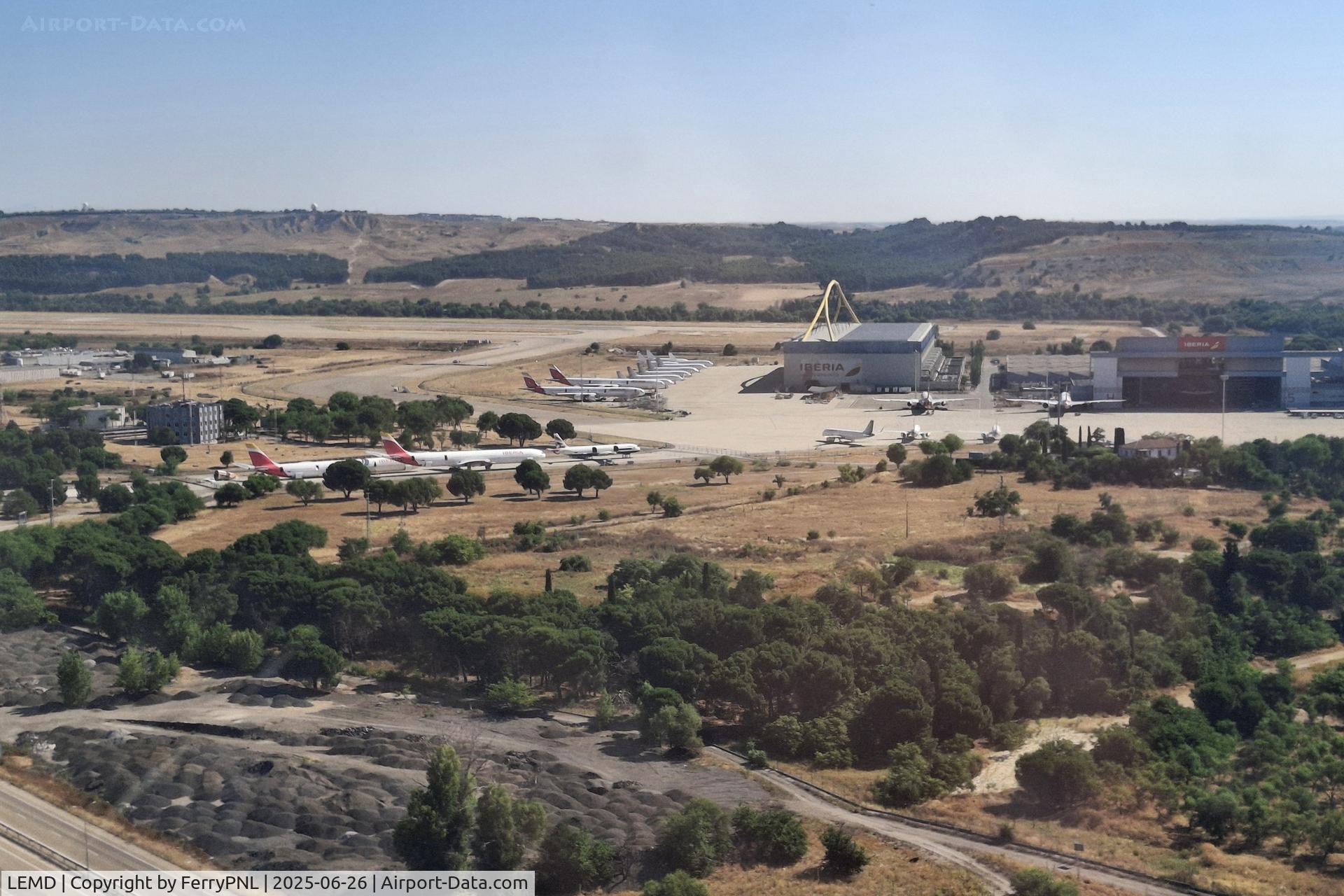 Barajas International Airport, Madrid Spain (LEMD) - Arrival on 32L allows views of the maintenance area