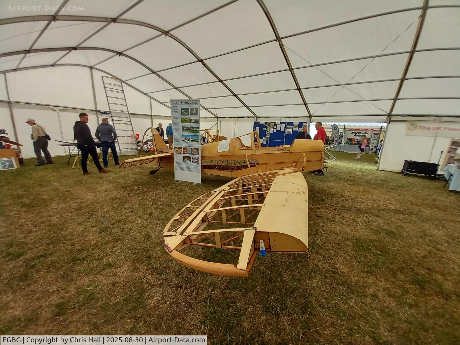 Leicester Airport, Leicester, England United Kingdom (EGBG) - Nicollier HN-700 Menestrel II at the LAA Rally 2025