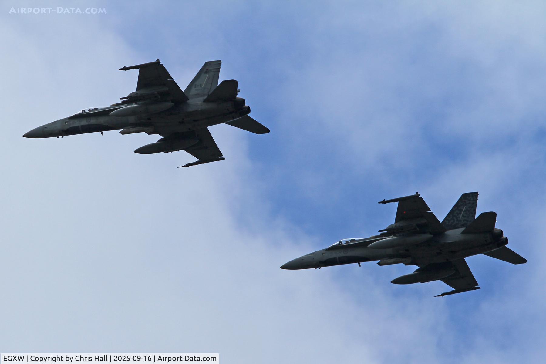 RAF Waddington Airport, Waddington, England United Kingdom (EGXW) - Royal Canadian Air Force McDonnell Douglas CF-188 Hornet, Cobra Warrior 2025. RAF Waddington