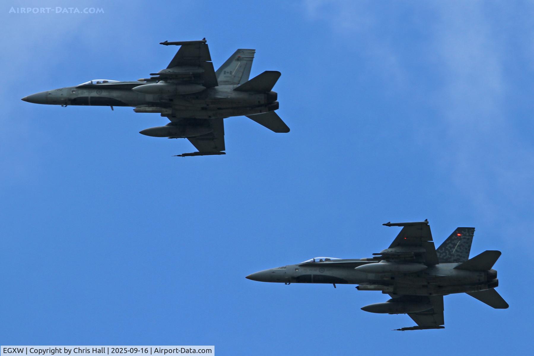 RAF Waddington Airport, Waddington, England United Kingdom (EGXW) - Royal Canadian Air Force McDonnell Douglas CF-188 Hornet, Cobra Warrior 2025. RAF Waddington RAF Waddington Airport, Waddington, England United Kingdom (EGXW) - Royal Canadian Air Force McDonnell Douglas CF-188 Hornet, Cobra Warrior 2025. RAF Waddington