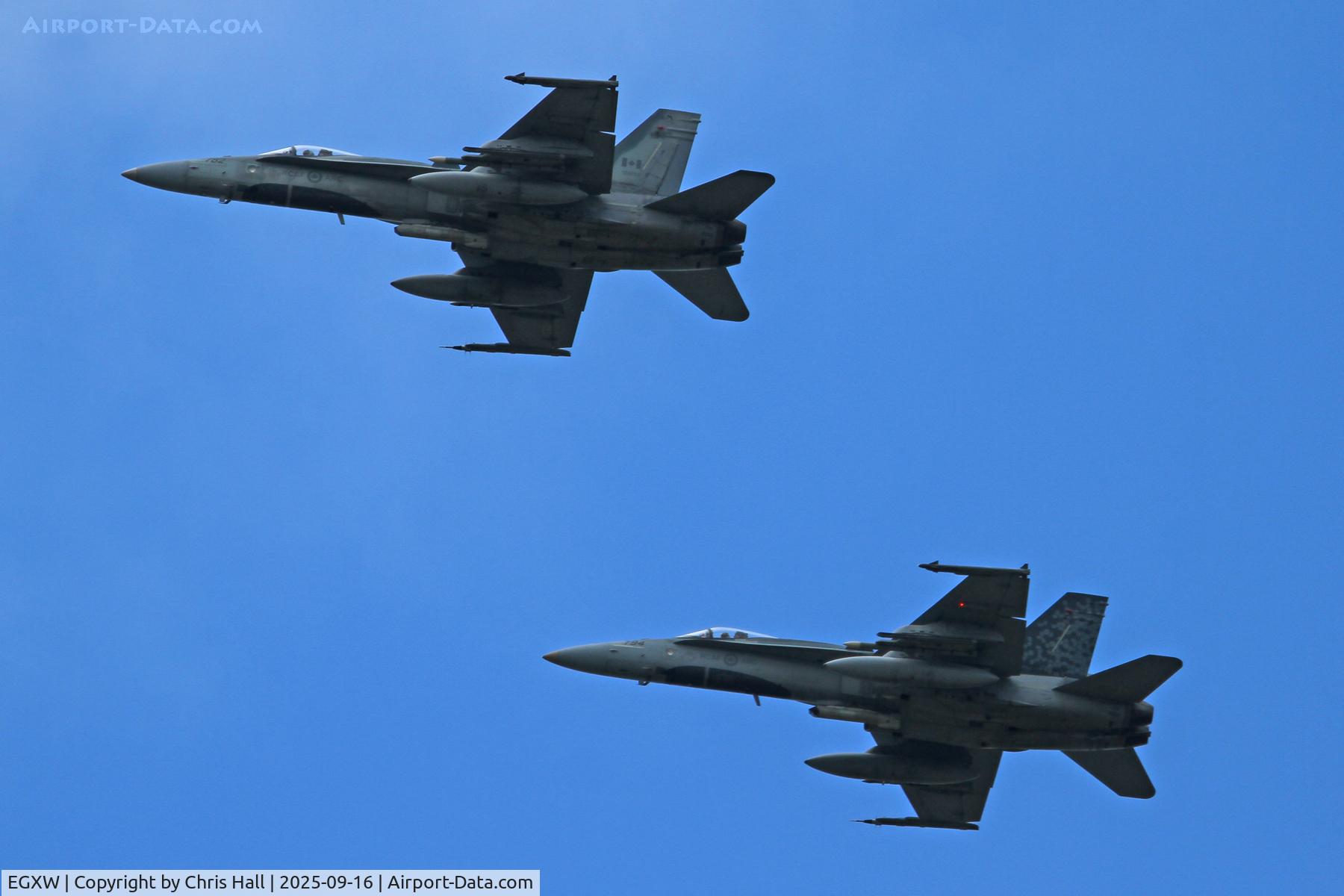 RAF Waddington Airport, Waddington, England United Kingdom (EGXW) - Royal Canadian Air Force McDonnell Douglas CF-188 Hornet, Cobra Warrior 2025. RAF Waddington