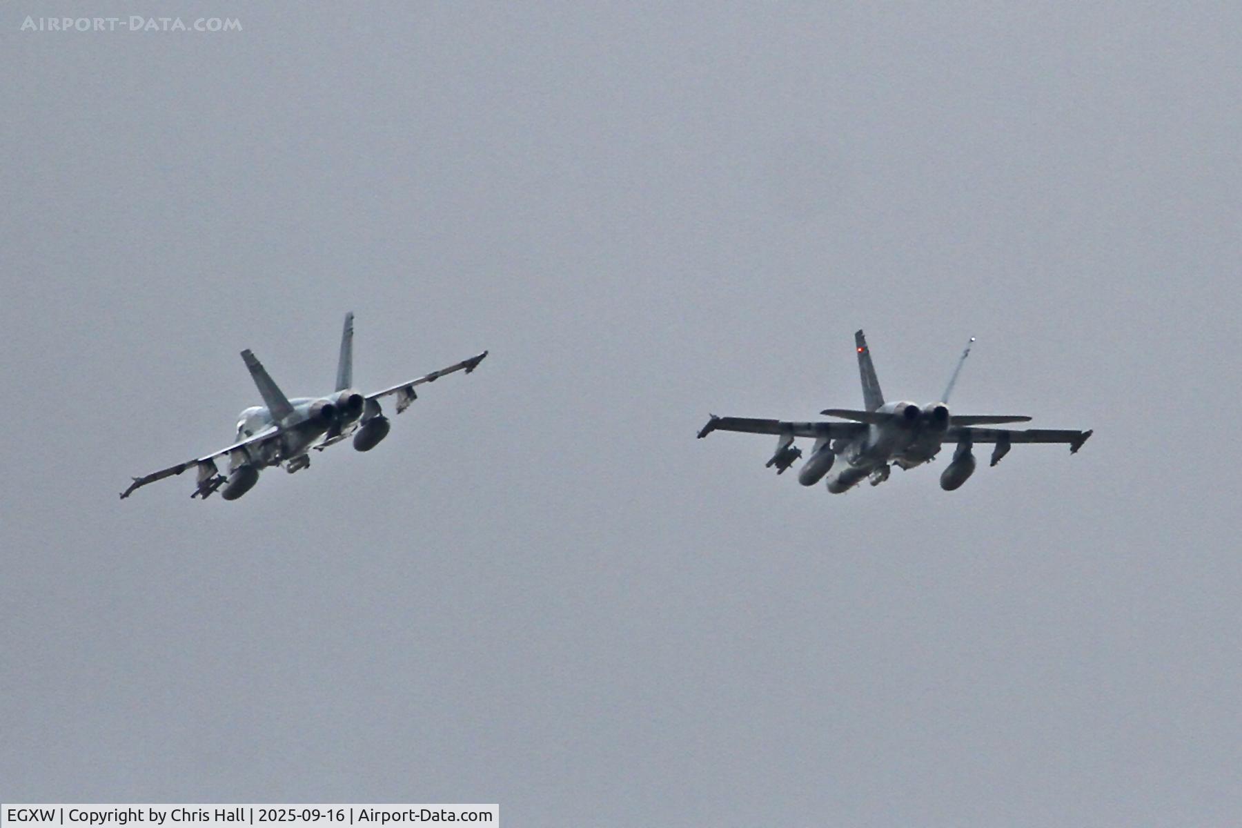 RAF Waddington Airport, Waddington, England United Kingdom (EGXW) - Royal Canadian Air Force McDonnell Douglas CF-188 Hornet, Cobra Warrior 2025. RAF Waddington
