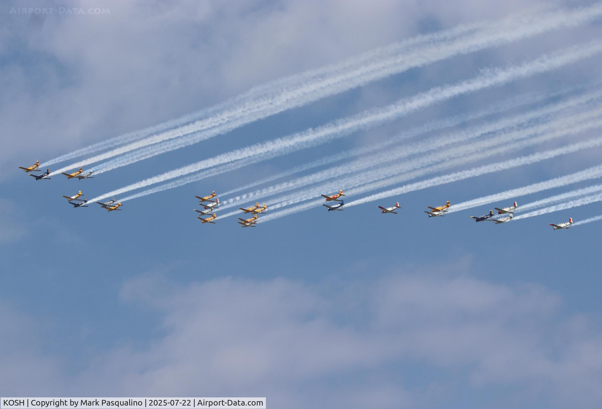 Wittman Regional Airport (OSH) - Beech T-34 formation flight at Oshkosh