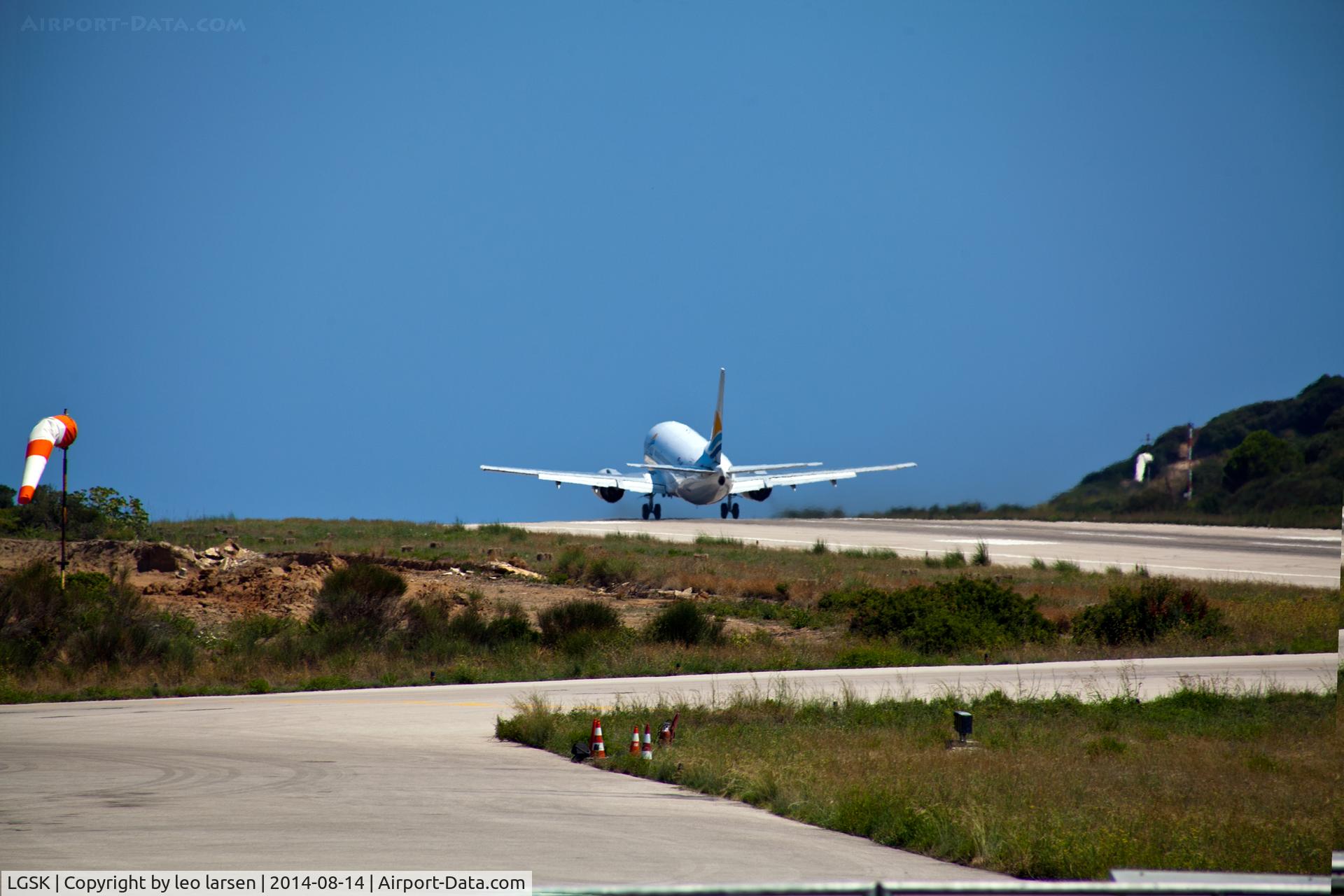 Skiathos Island National Airport, Skiathos Greece (LGSK) - Aircraft take off B-737-3H9 YU-AND