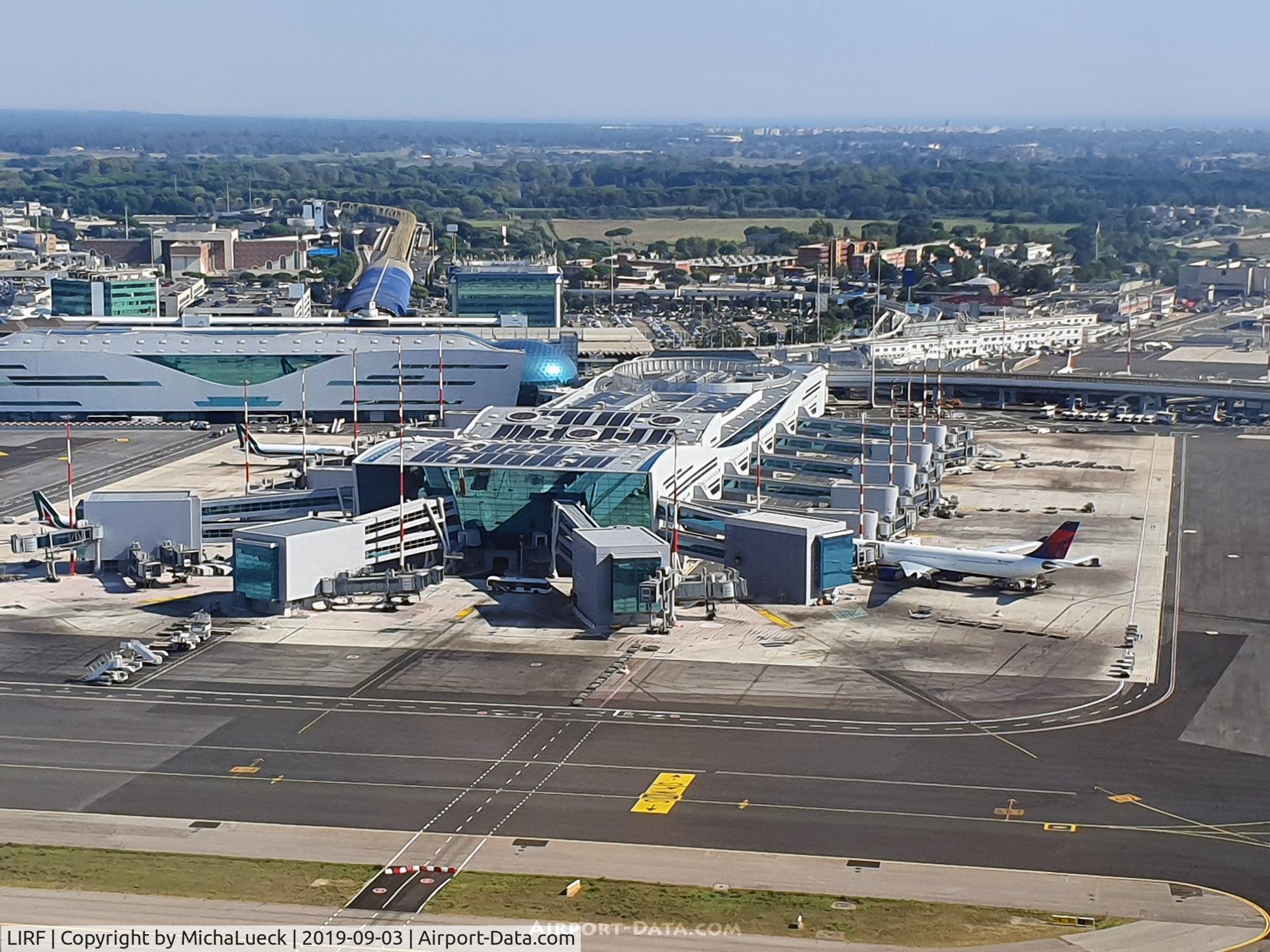 Leonardo Da Vinci International Airport (Fiumicino International Airport), Rome Italy (LIRF) - Rome Fiumicino, when Alitalia was still around. Taken from D-AGWX, FCO-CGN)