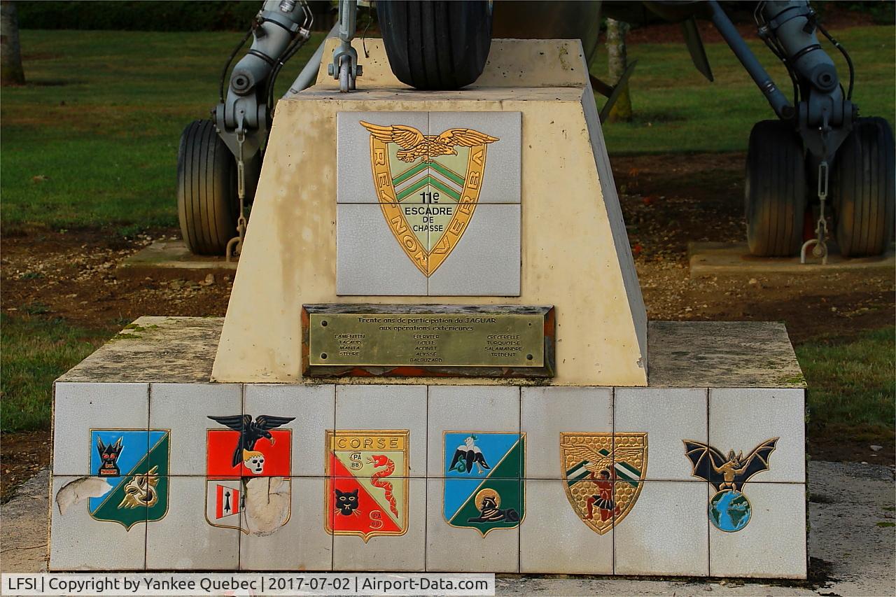 LFSI Airport - Stele commemorating 30 years of the Jaguar aircraft's participation in overseas operations, St Dizier-Robinson Air Base 113 (LFSI)