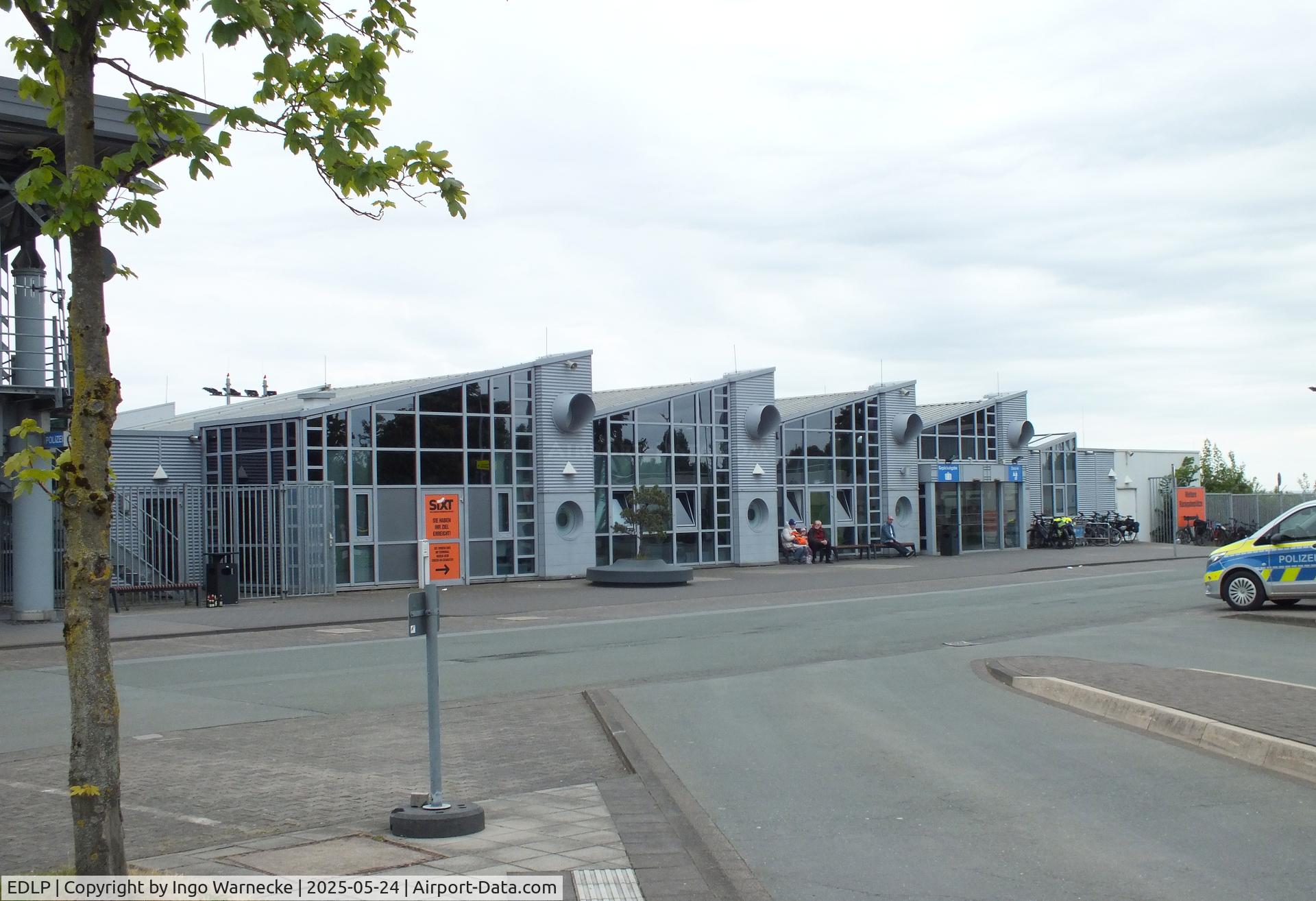 Paderborn Lippstadt Airport, Paderborn / Lippstadt Germany (EDLP) - landside view of the terminal at Paderborn-Lippstadt 'Heinz Nixdorf' airport, Büren