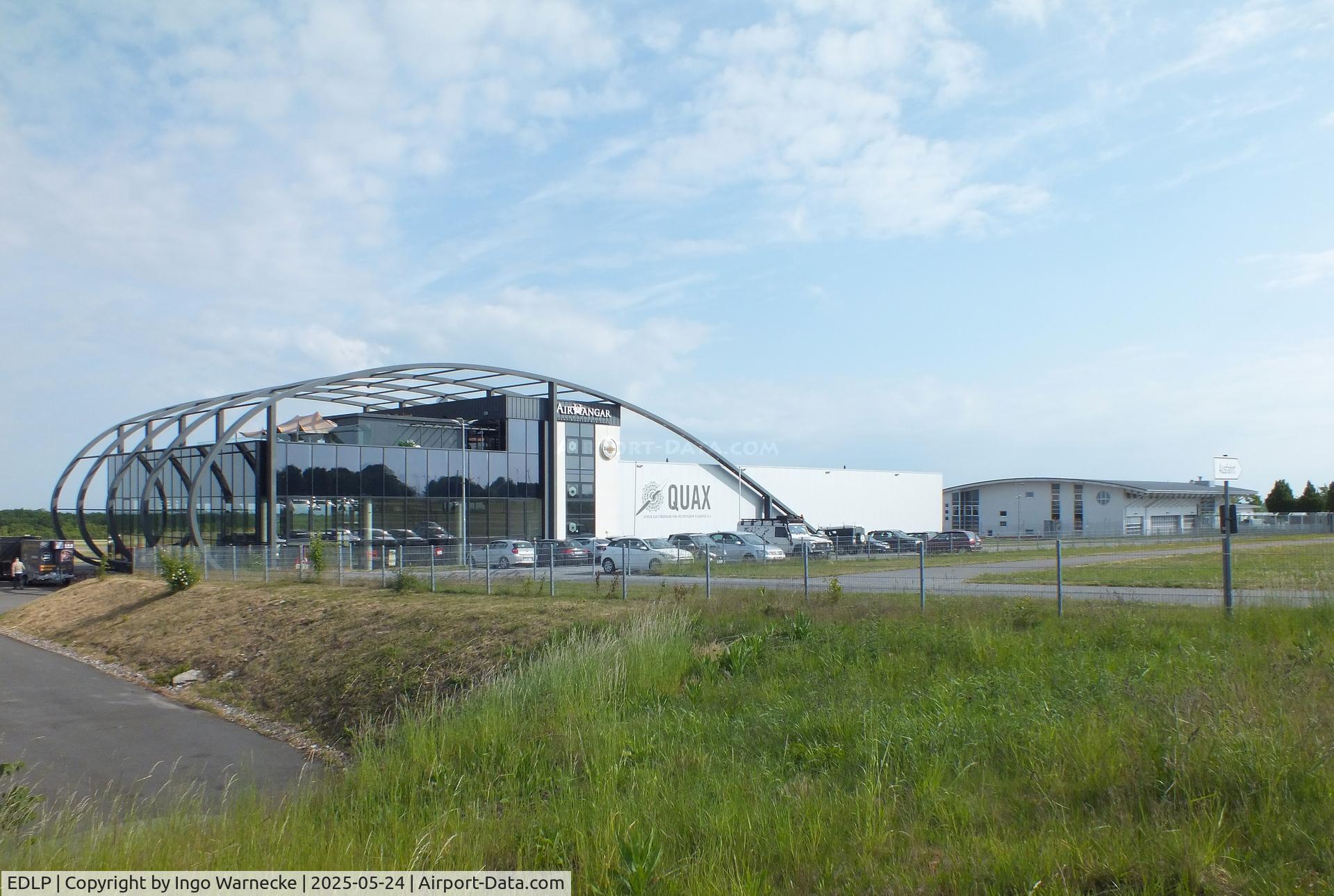 Paderborn Lippstadt Airport, Paderborn / Lippstadt Germany (EDLP) - Quax hangar (exhibition hall, hangar, rooftop bar/restaurant) at Paderborn-Lippstadt 'Heinz Nixdorf' airport, Büren
