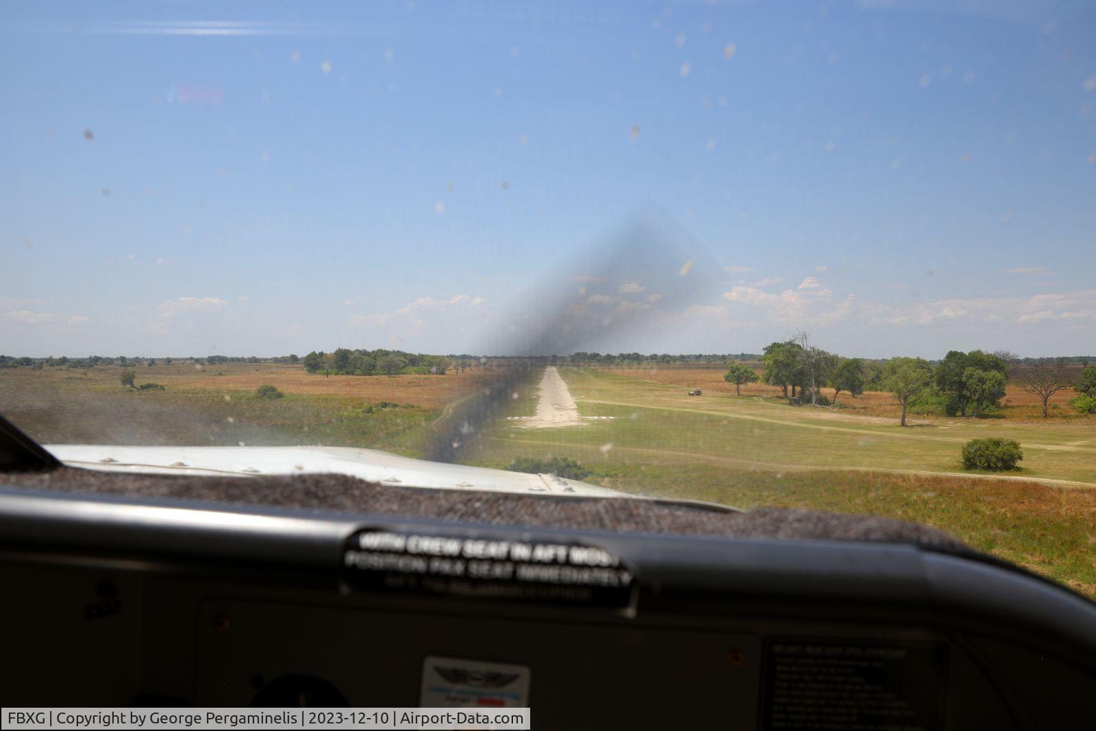 Xugana Airport, Xugana Botswana (FBXG) - Short final for Xugana Island.
