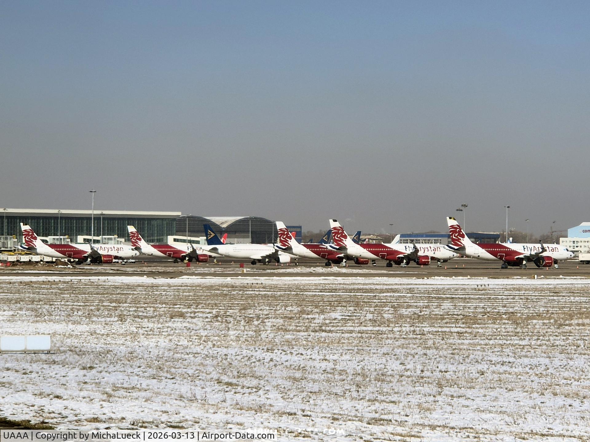 Almaty Airport, Almaty Kazakhstan (UAAA) - Lots of A320NEOs in long-term storage due to the ongoing PW engine reliability issues