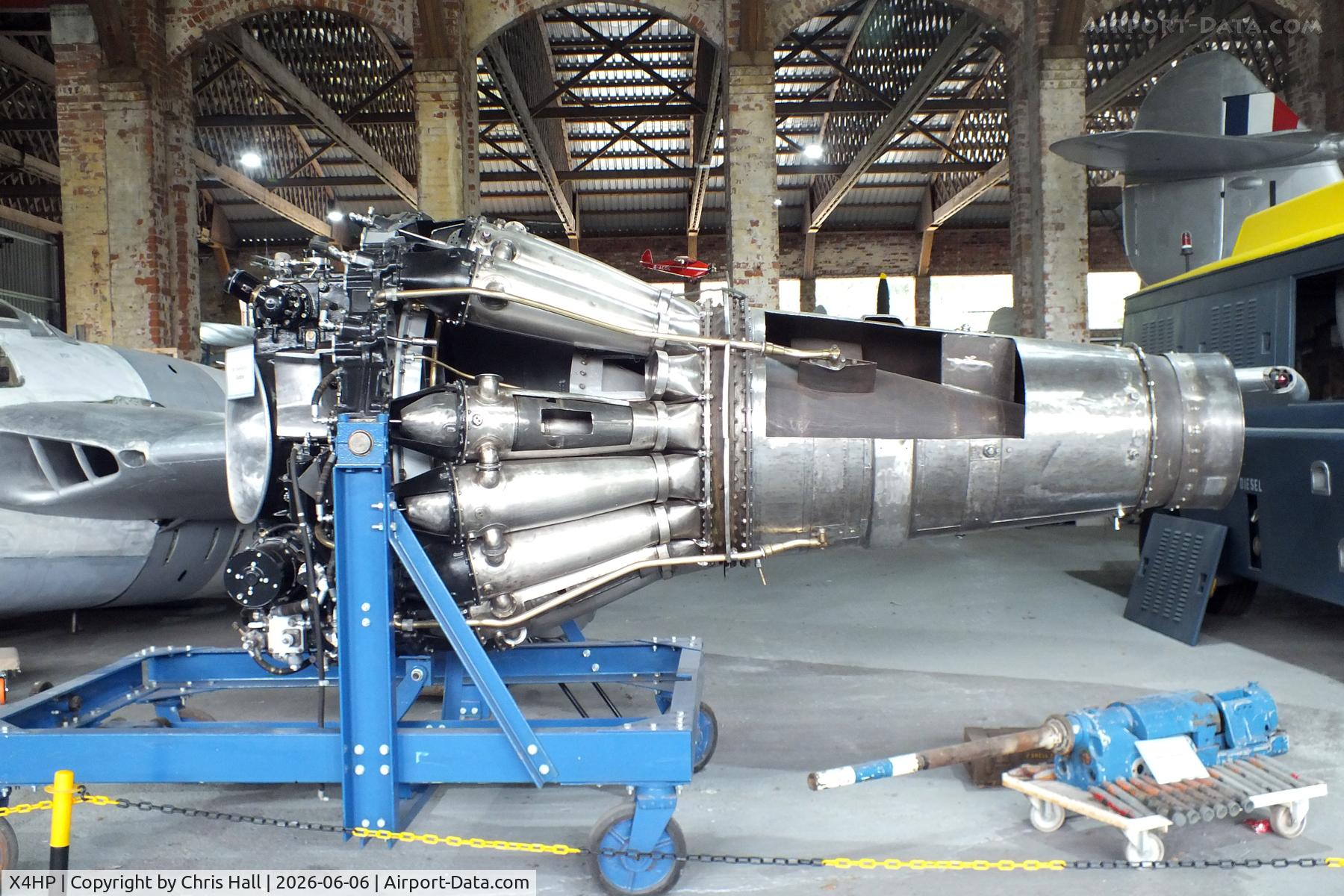 X4HP, de Havilland Goblin engine at the Hooton Park Hangars Museum