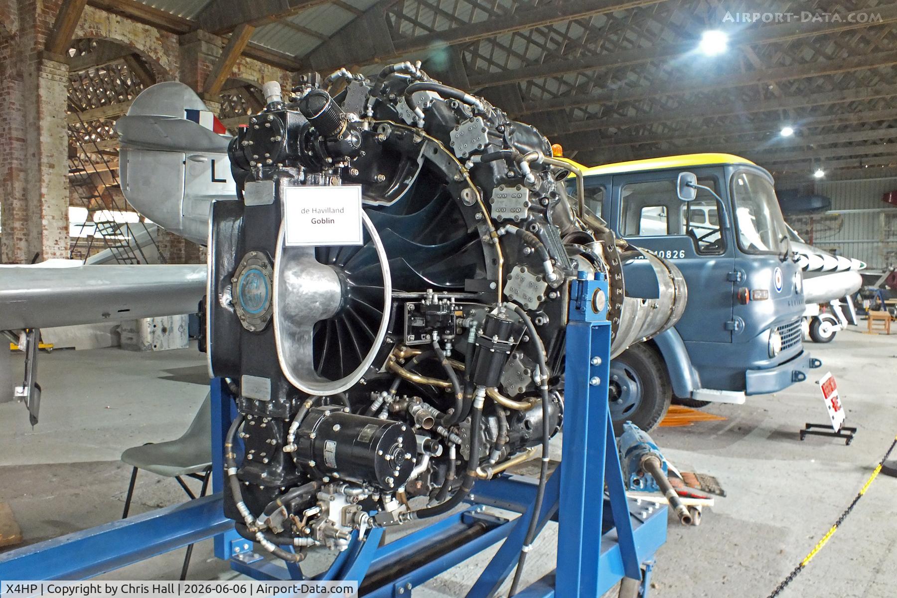 X4HP, de Havilland Goblin engine at the Hooton Park Hangars Museum