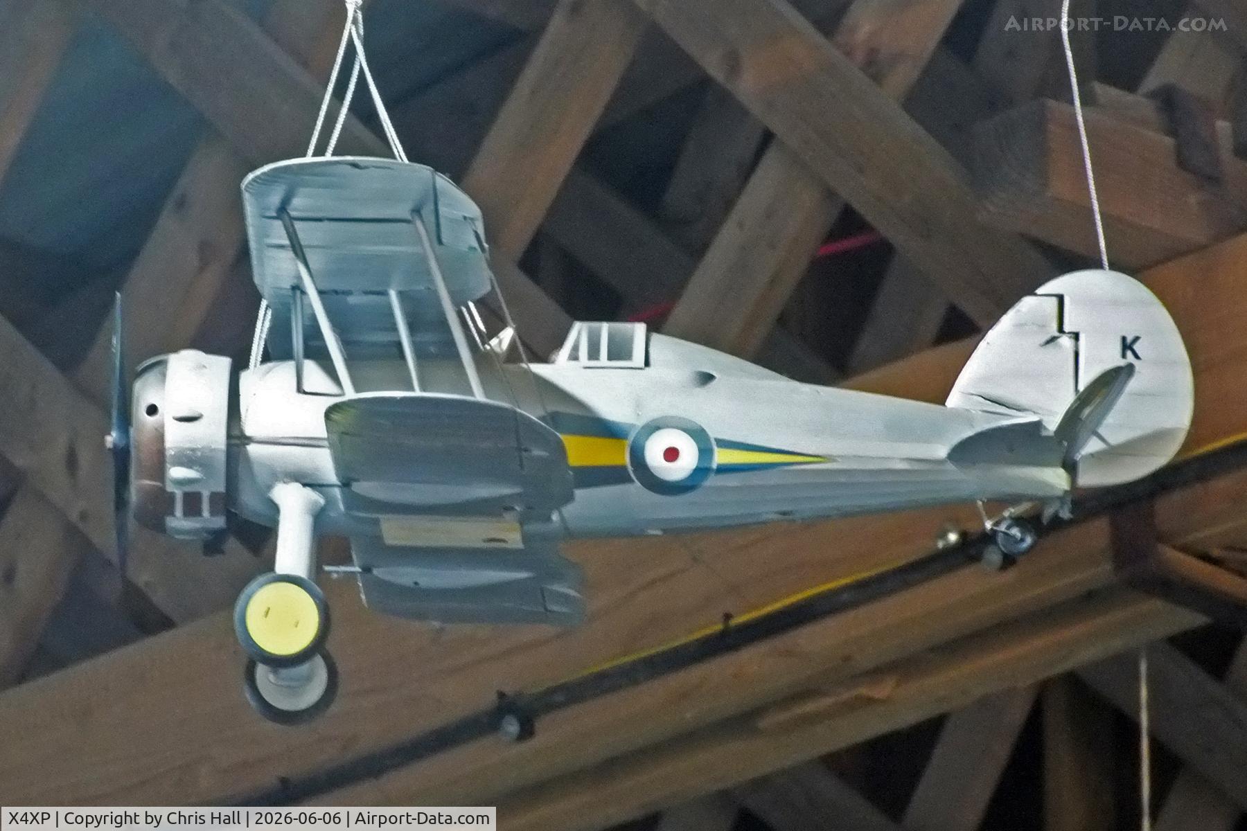 X4XP, Gloster Gladiator model at the Hooton Park Hangars Museum