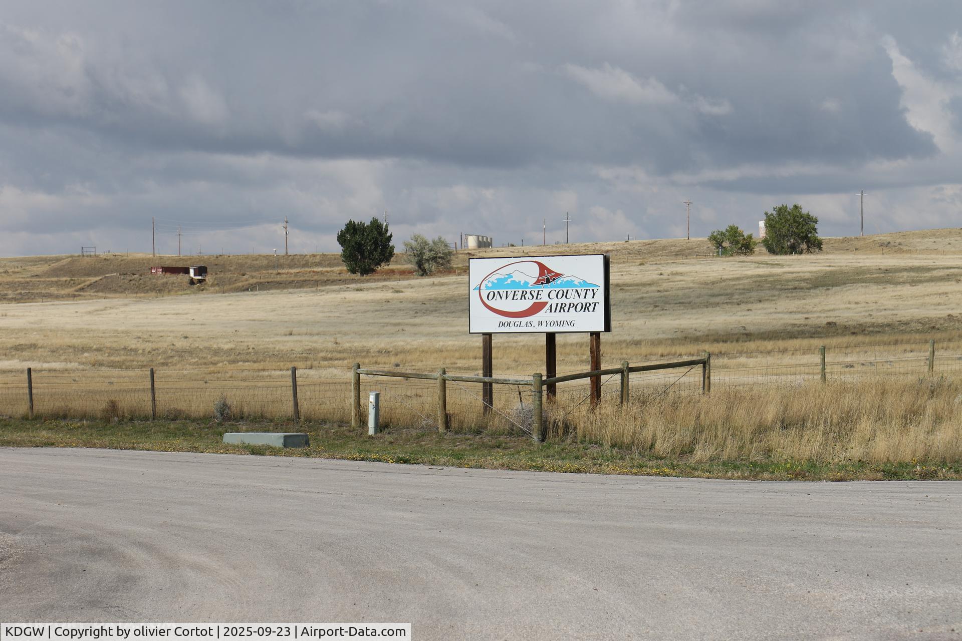 Converse County Airport, the road sign