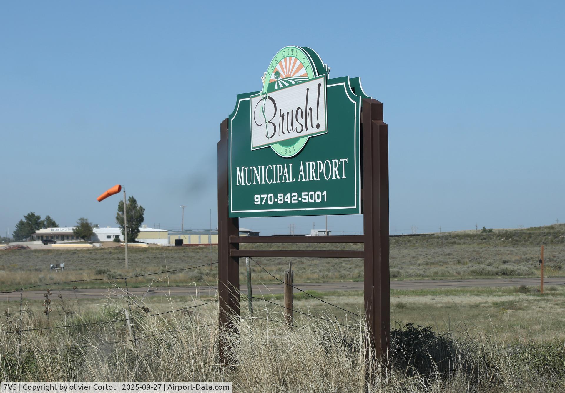 Brush Municipal Airport, road sign