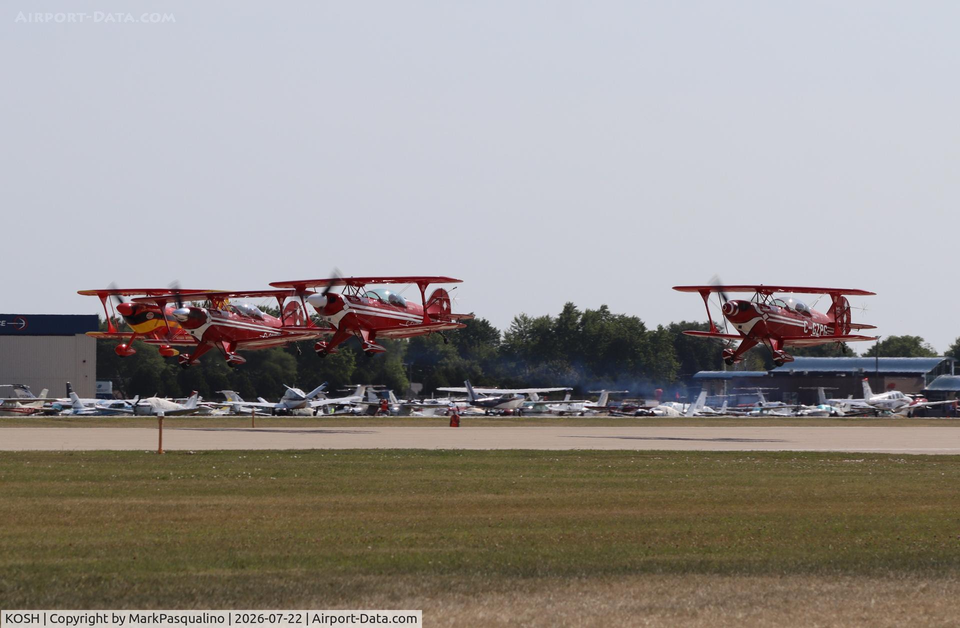 Wittman Regional Airport, Formation takeoff of Pitt Specials at Oshkosh 2026, photo by MarkPasqualino